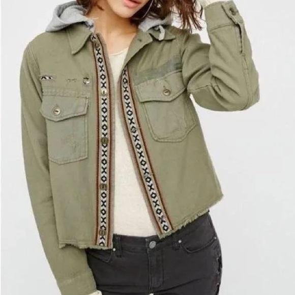 EUC Free People Basin Plaid Hooded Button Down - Picture 2 of 11